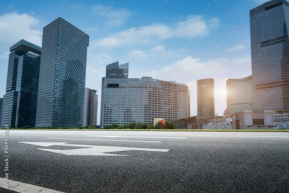 道路与城市现代建筑办公楼