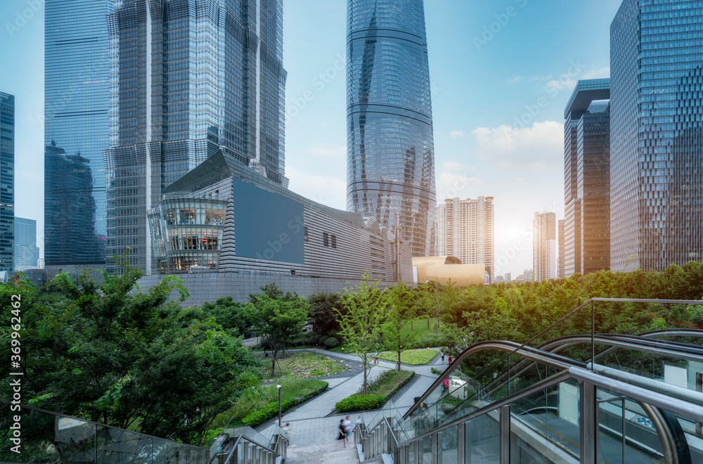 Shanghai Financial District Plaza and Urban Modern Architecture Office Building