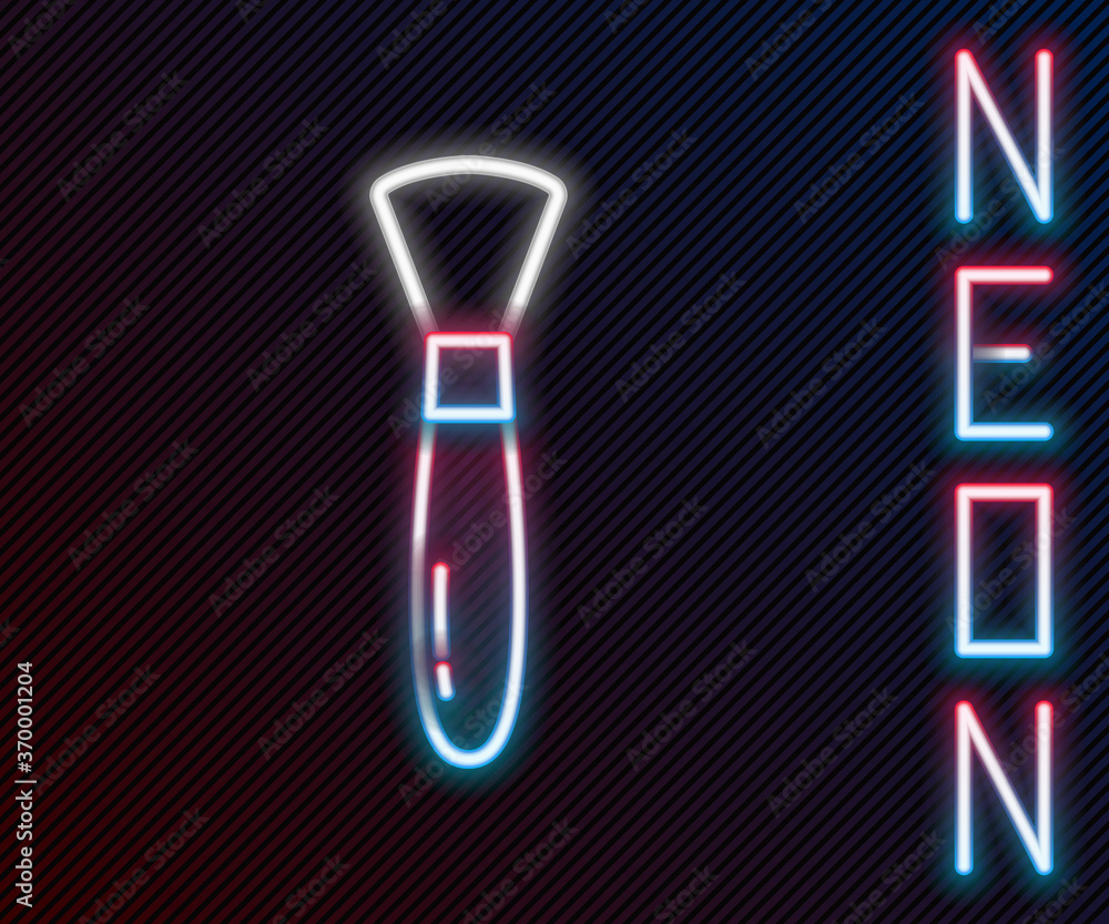 Glowing neon line Paint brush icon isolated on black background. Colorful outline concept. Vector Il