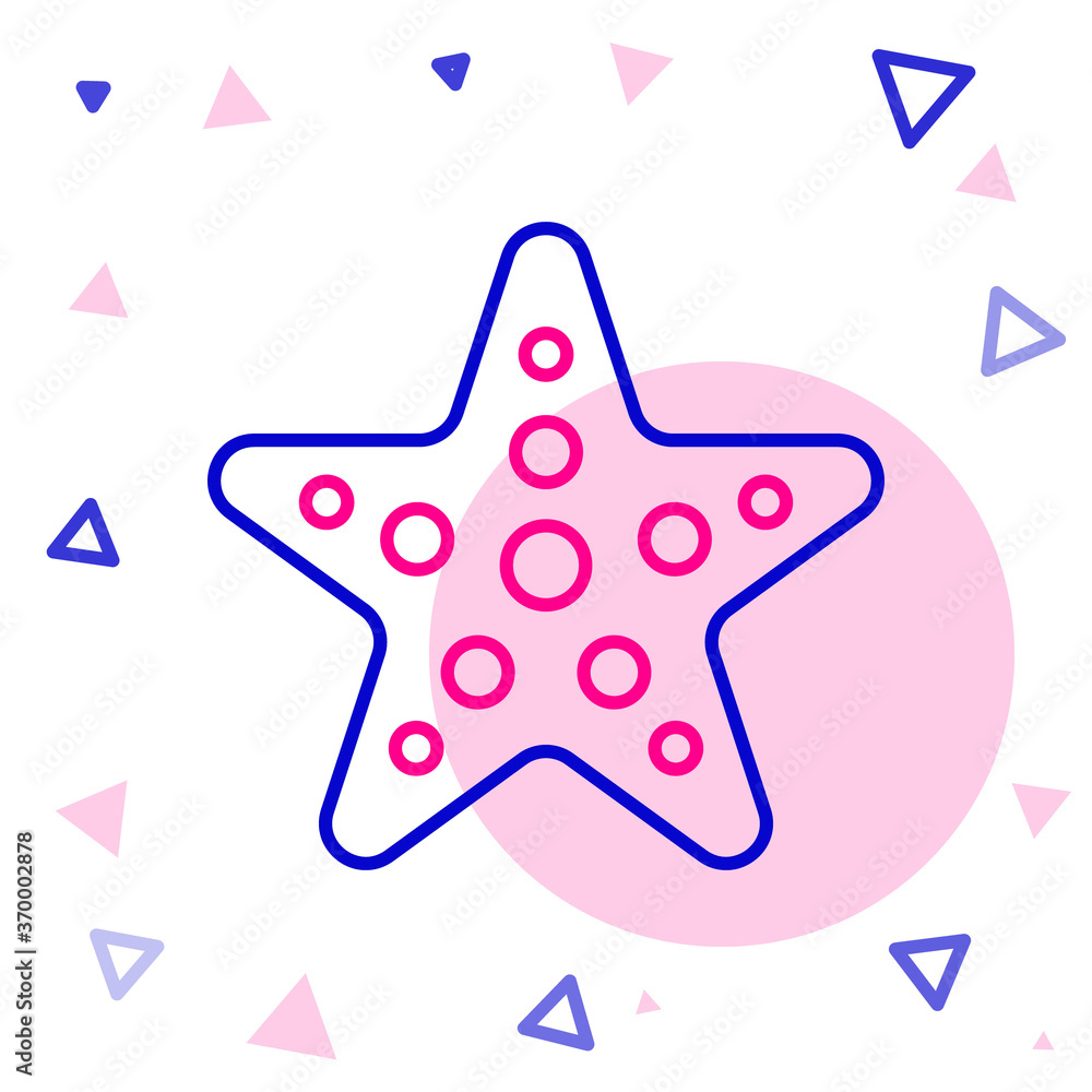 Line Starfish icon isolated on white background. Colorful outline concept. Vector Illustration.