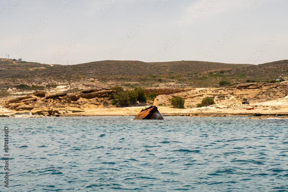 Sarakiniko Ship Wreck - wreck of tanker ship Africa which сrаshеd intо thе rocks during а stоrm in 2