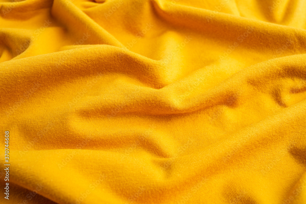 Yellow cotton knitted fabric texture