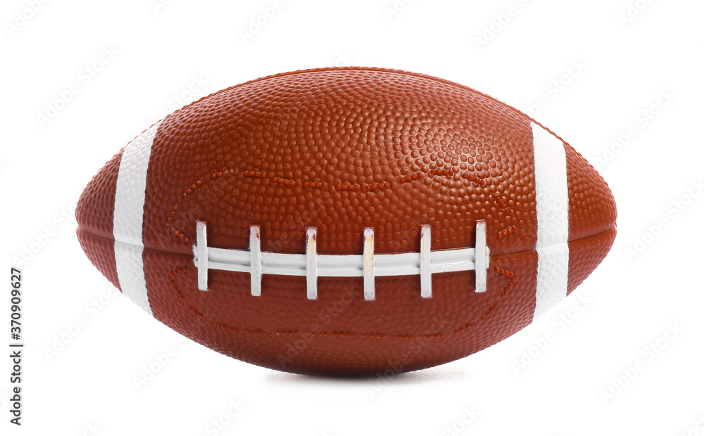 Rugby ball on white background