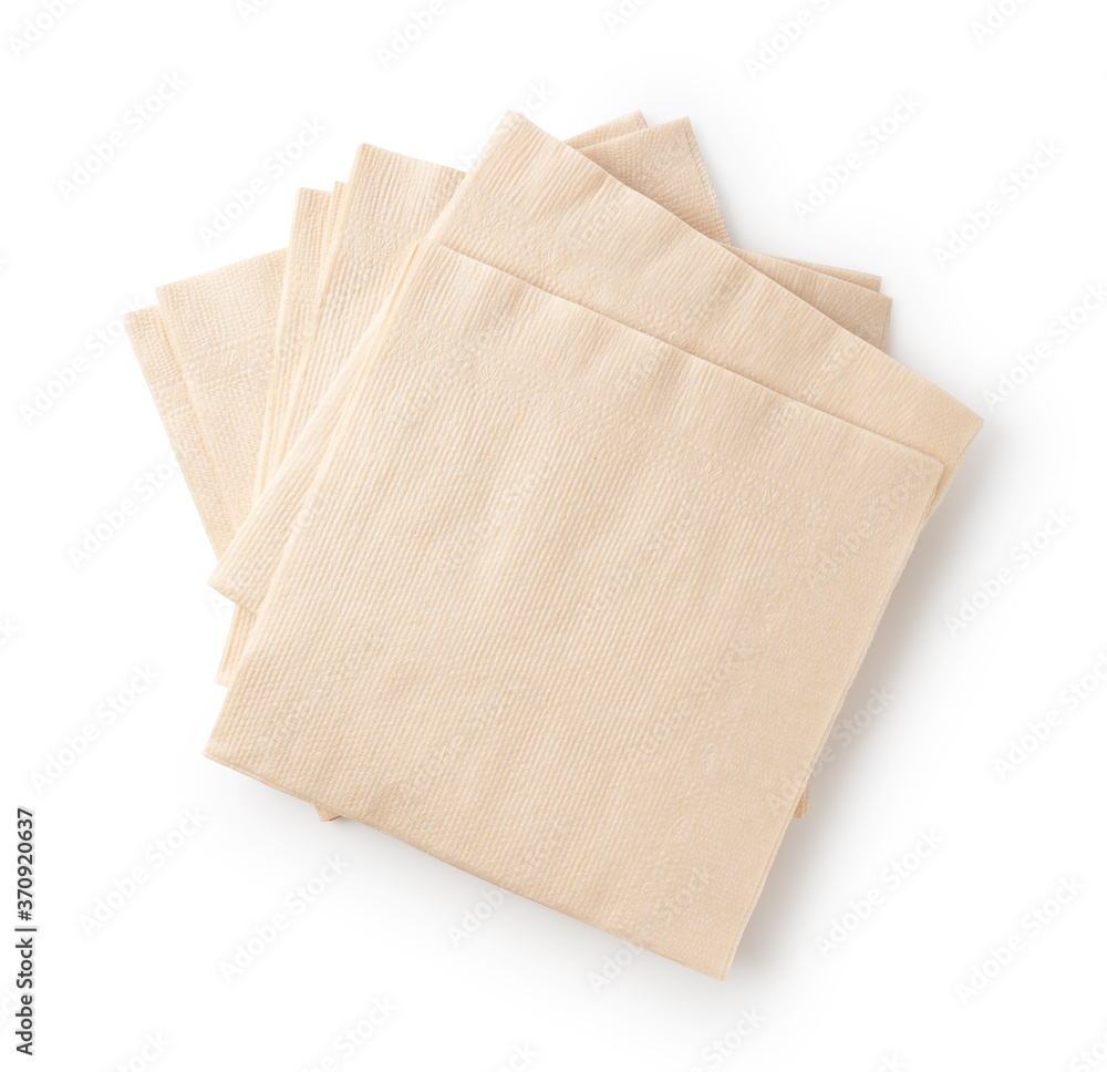 Paper napkins on a white background