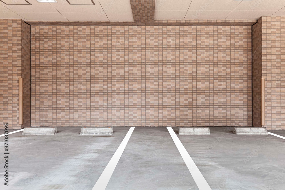 Empty Parking on the ground floor below the apartment building