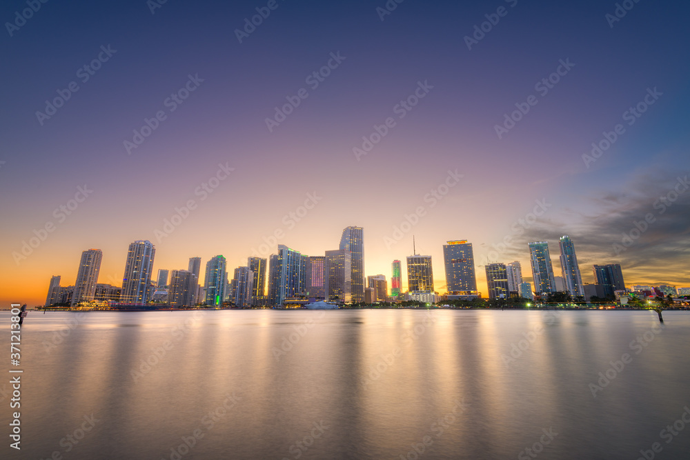 Miami, Florida, USA Downtown Skyline on the Bay