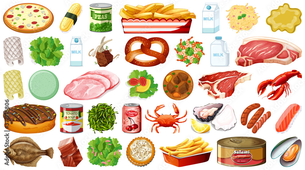 Set of food isolated