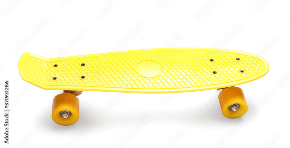 Color skateboard on white background