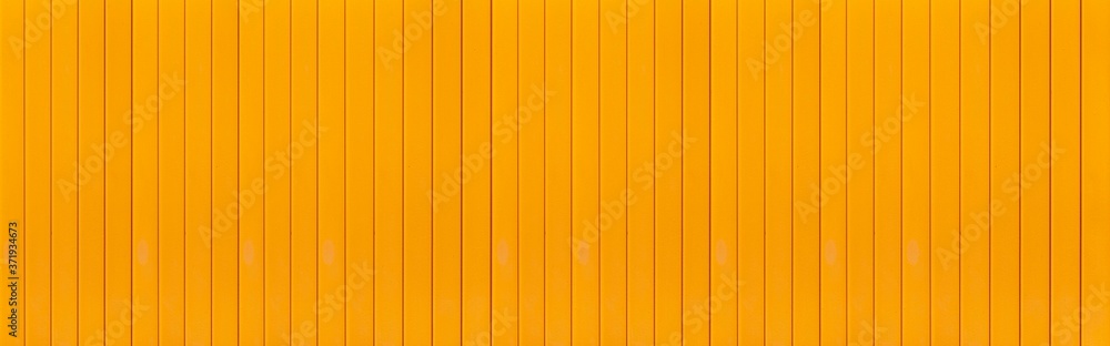 Panorama of Yellow Corrugated metal background and texture surface or galvanize steel