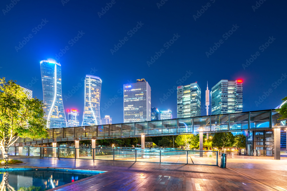 城市夜景与CBD建筑景观