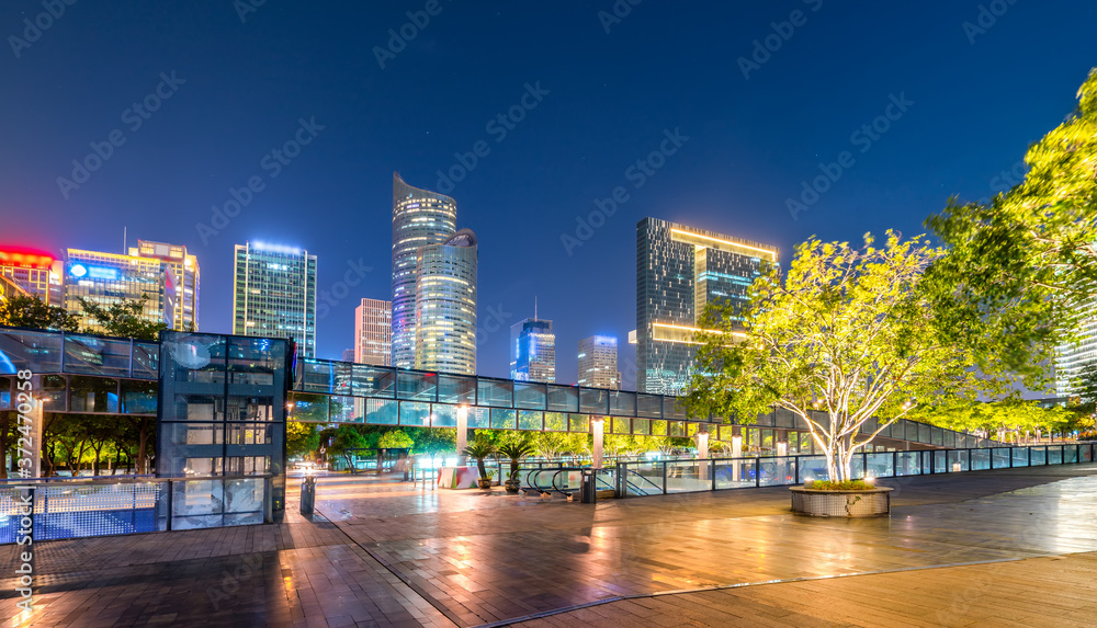 Urban nightscape and CBD architectural landscape