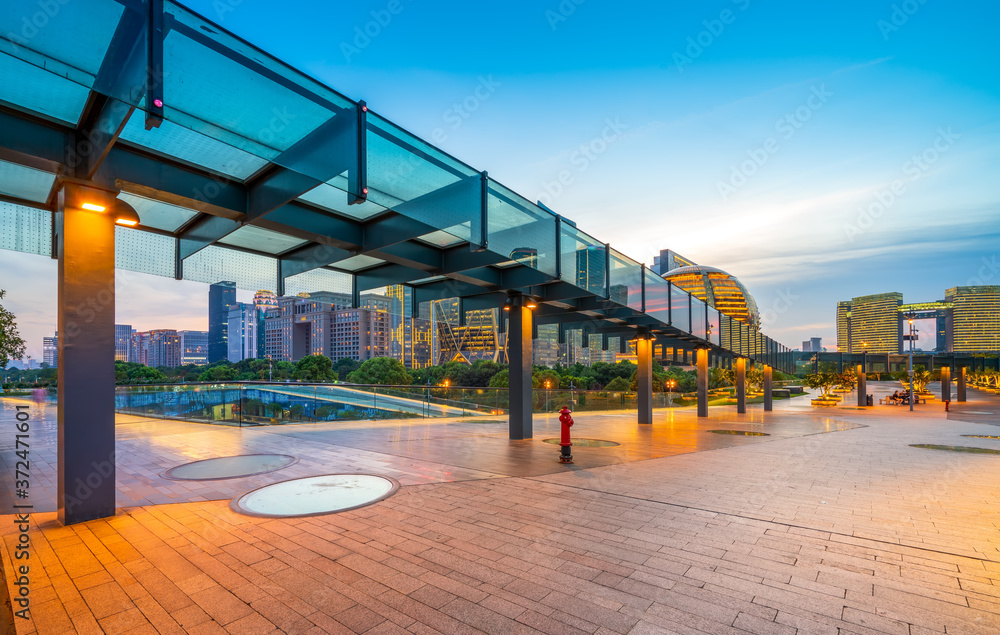 Urban nightscape and CBD architectural landscape