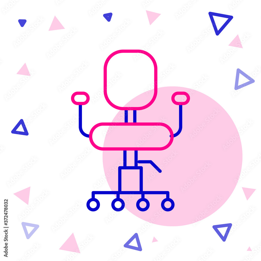 Line Office chair icon isolated on white background. Colorful outline concept. Vector Illustration.