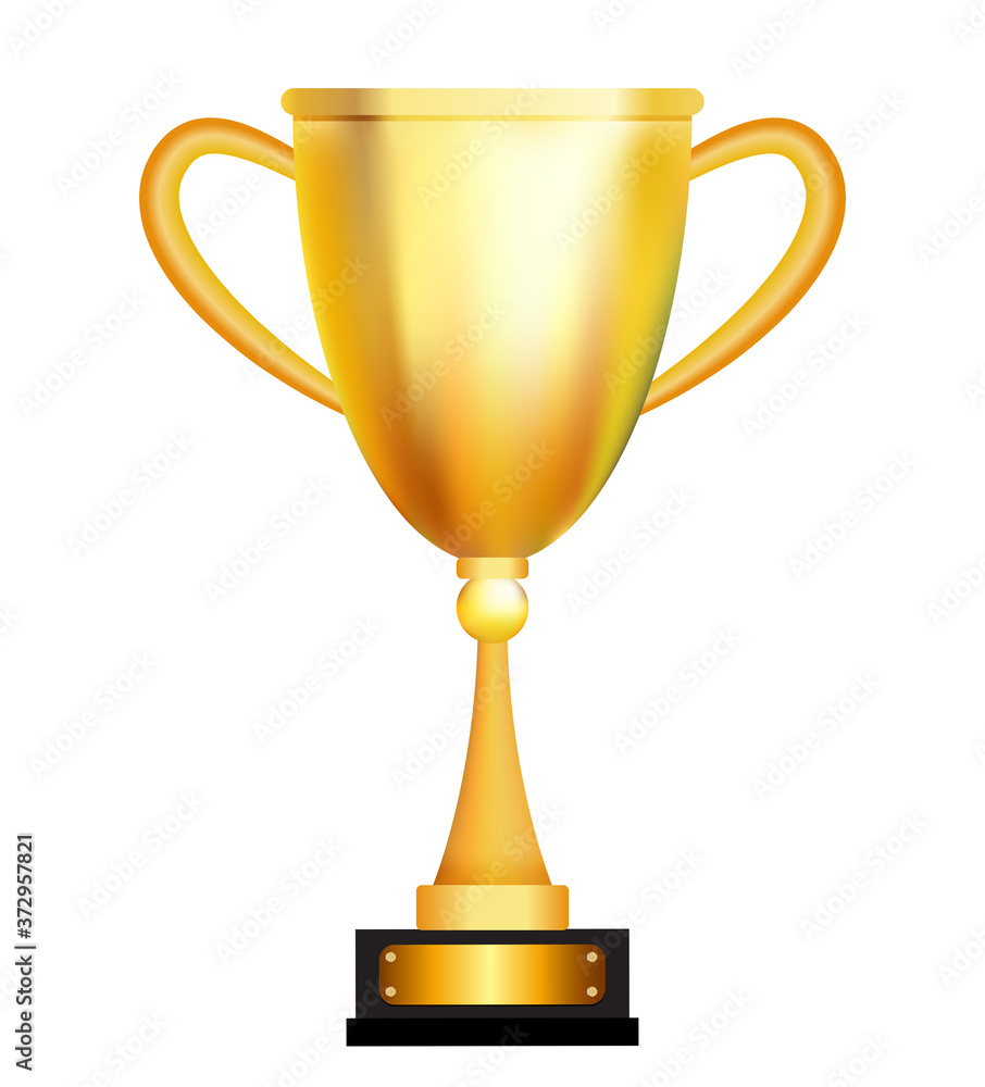 Winner trophy gold cup. Vector Illustration