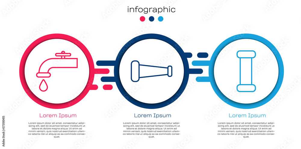 设置线水龙头、工业金属管和工业金属管。商业信息图模板