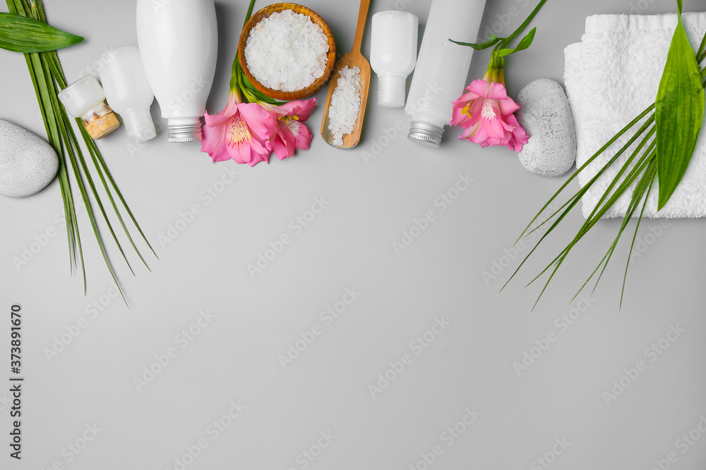 Beautiful spa composition on light background