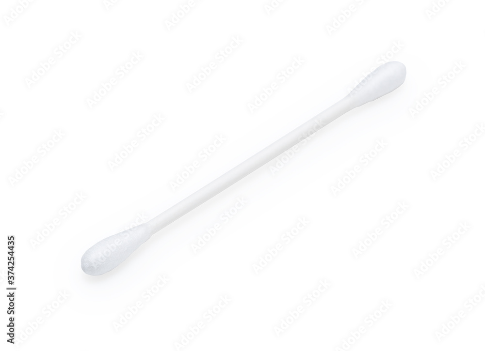 Cotton swabs on a white background