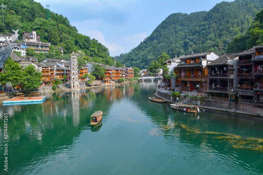 Fenghuang Ancient City Summer  Scenery, Xiangxi, Hunan, China