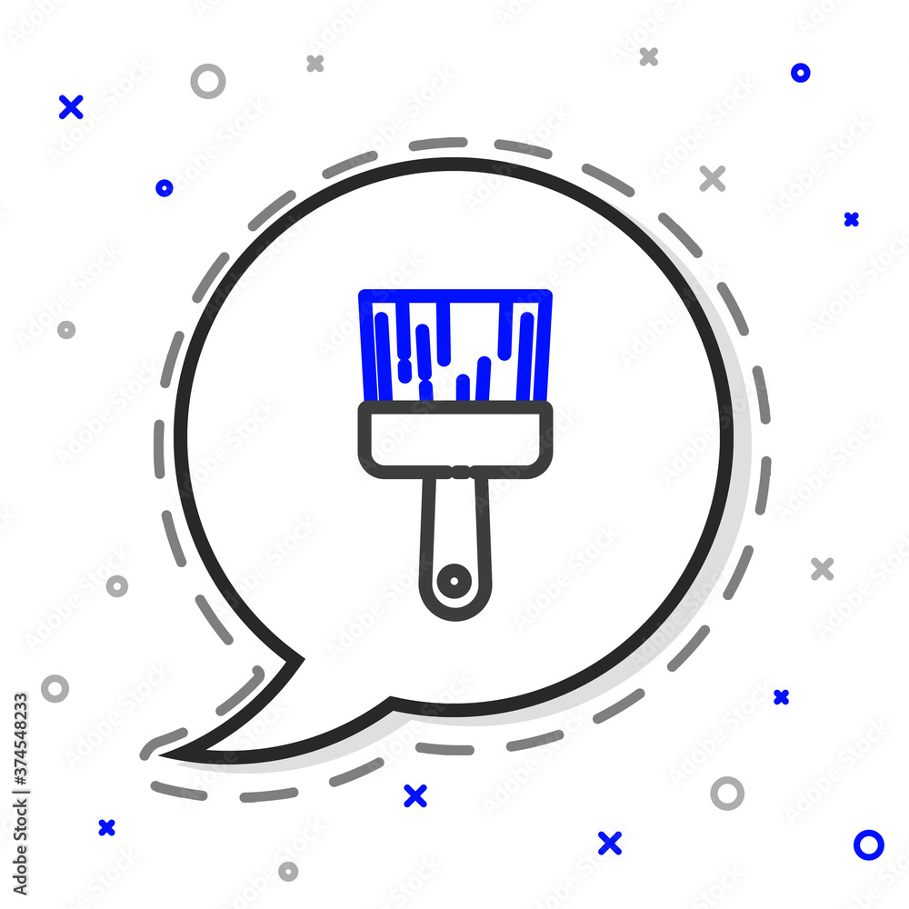 Line Paint brush icon isolated on white background. Colorful outline concept. Vector Illustration.