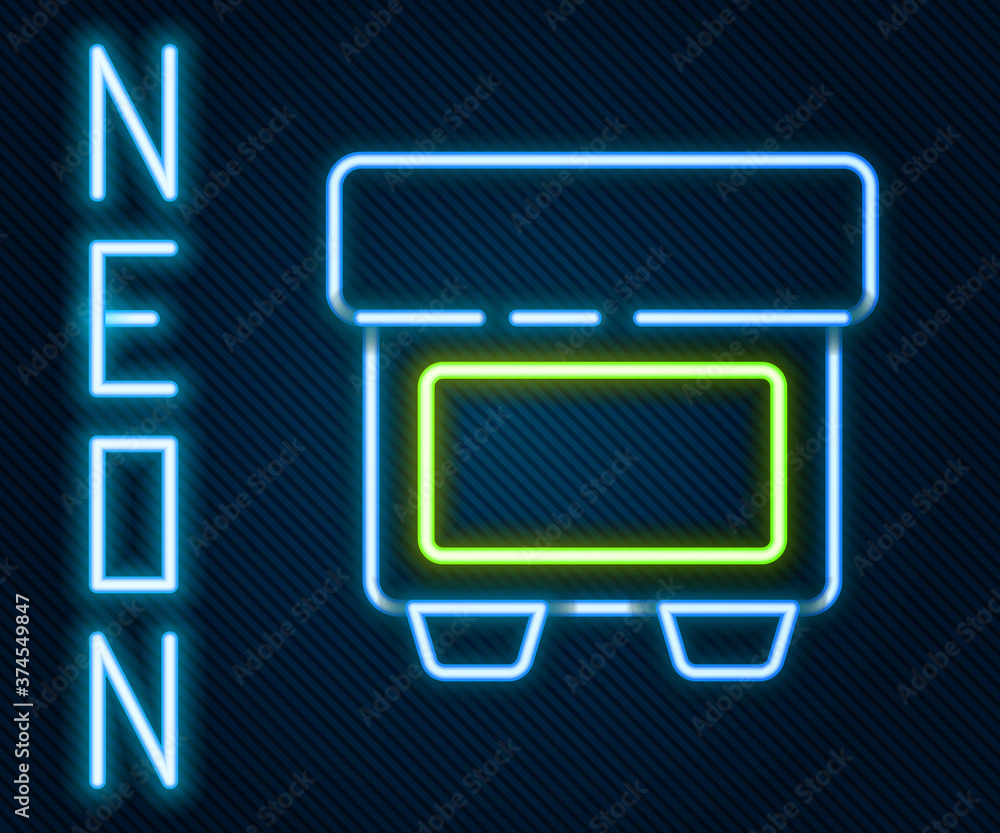 Glowing neon line Fuse of electrical protection component icon isolated on black background. Melting