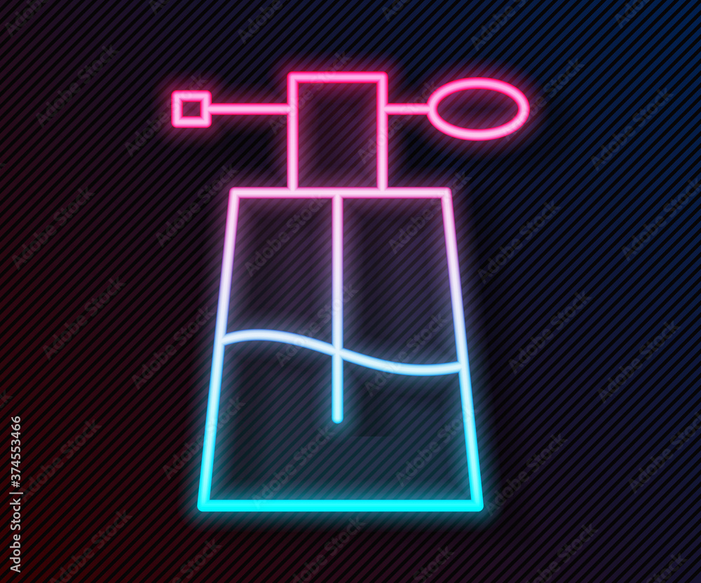 Glowing neon line Perfume icon isolated on black background. Vector Illustration.