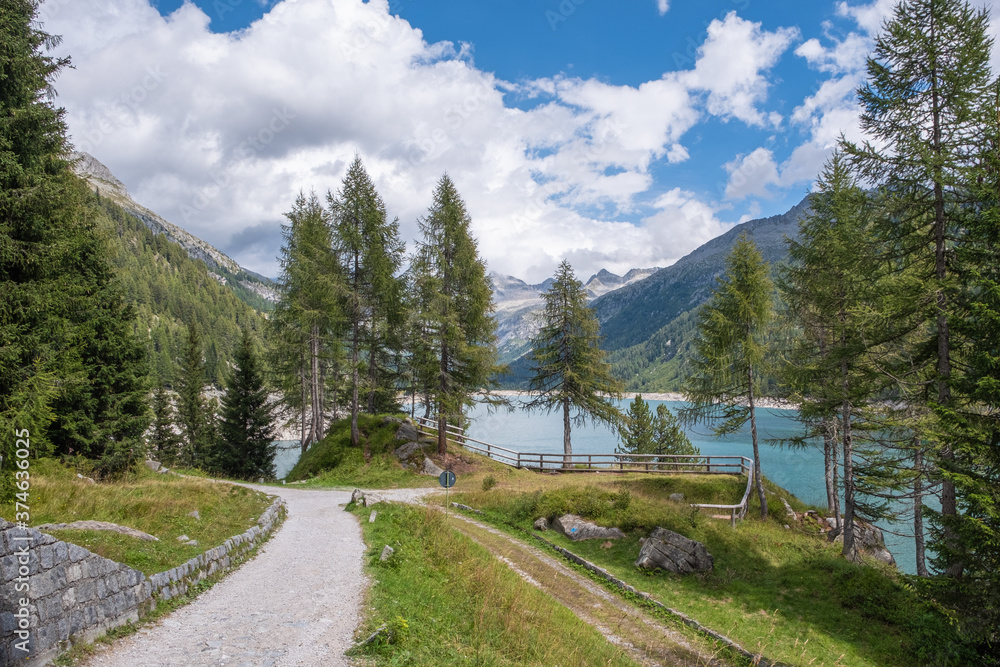 Blick auf den Lago di Malga Bissina in Südtirol Italien Trentino