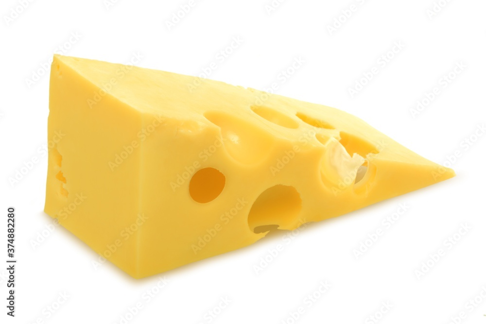 Piece of Cheese, Isolated on White