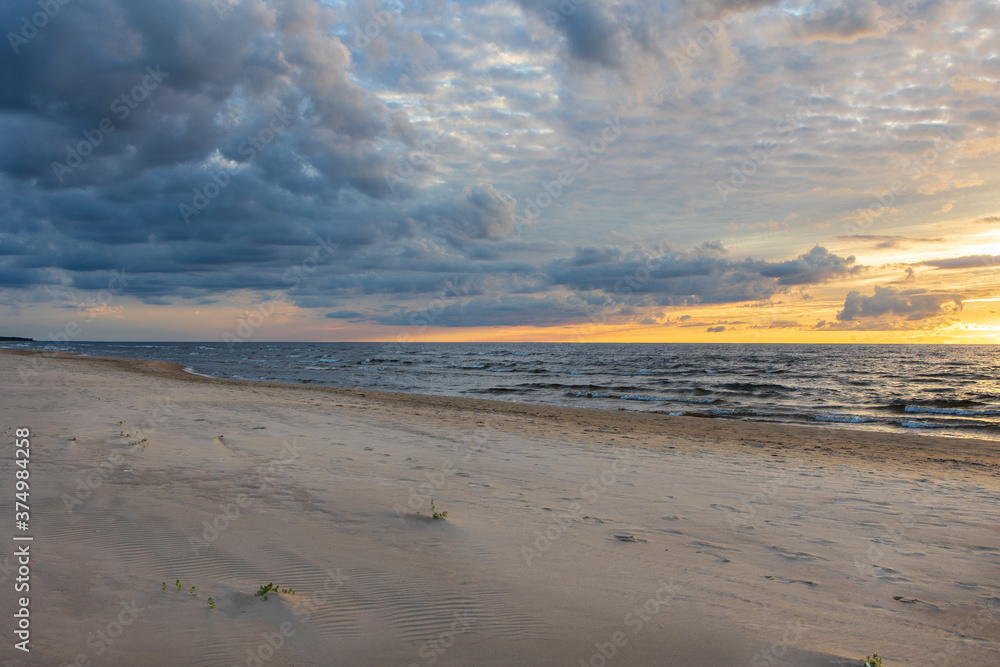 Sunset over the sea