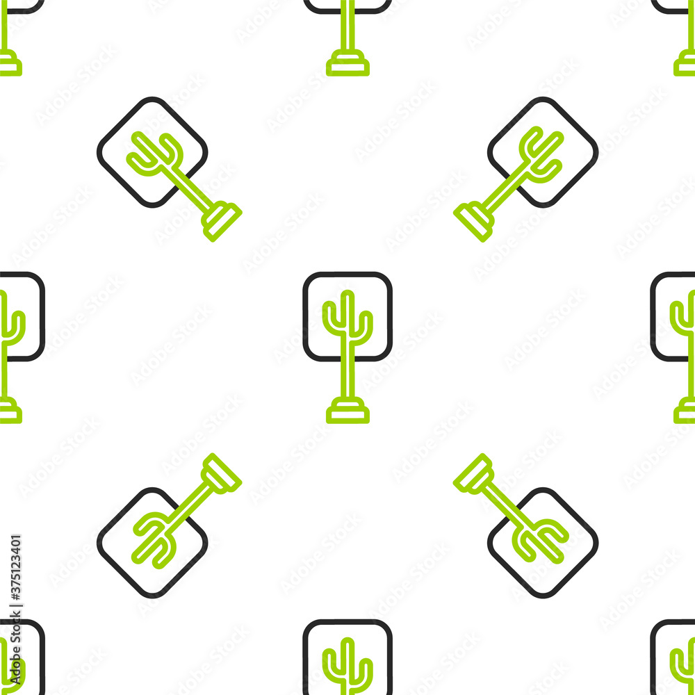 Line Tree icon isolated seamless pattern on white background. Forest symbol. Vector Illustration.