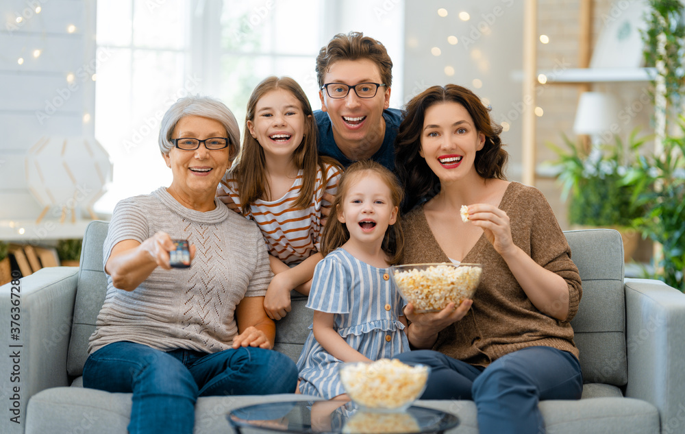 Happy family spending time together.