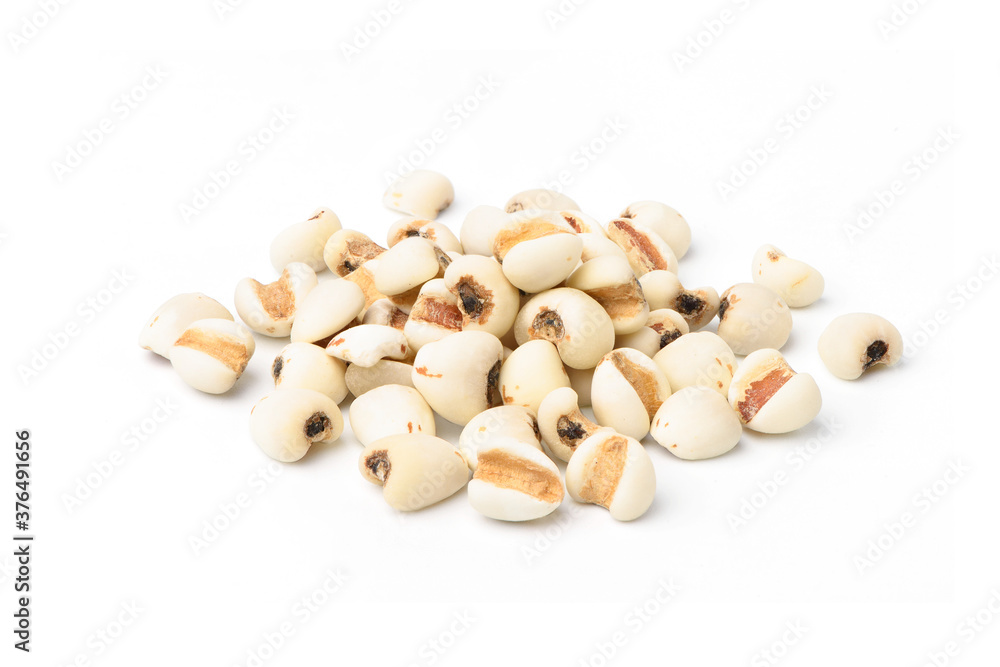 Pile of Jobs tears ( Adlay millet) in mountain shape isolated on white background.