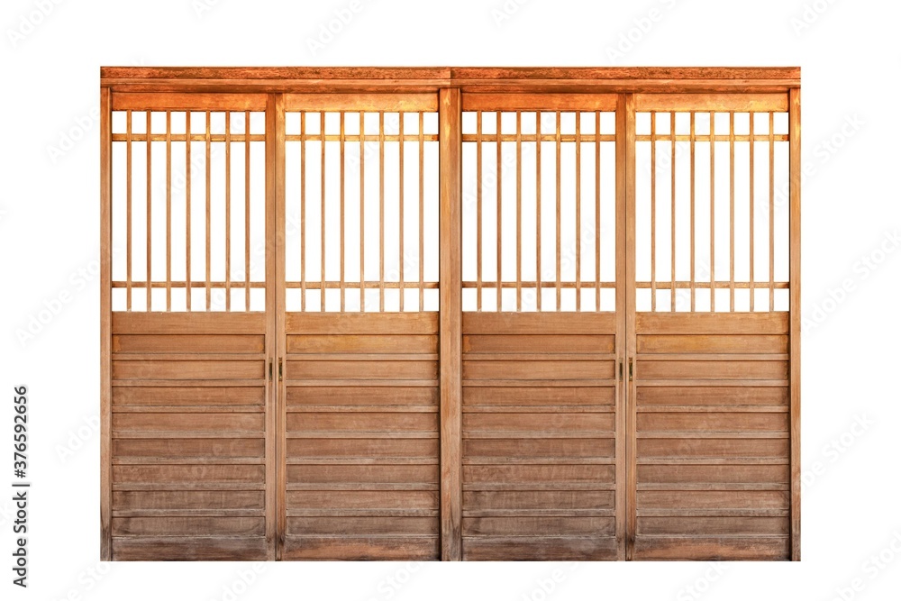 Shoji , Traditional Japanese door,window or room divider consisting isolated on white background