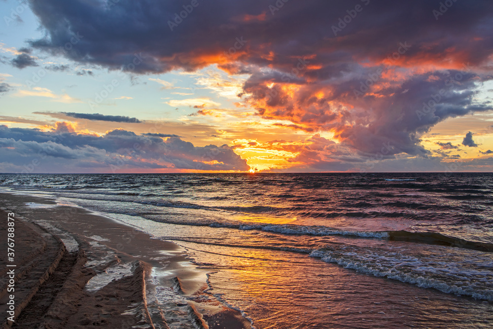 Sunset over the sea