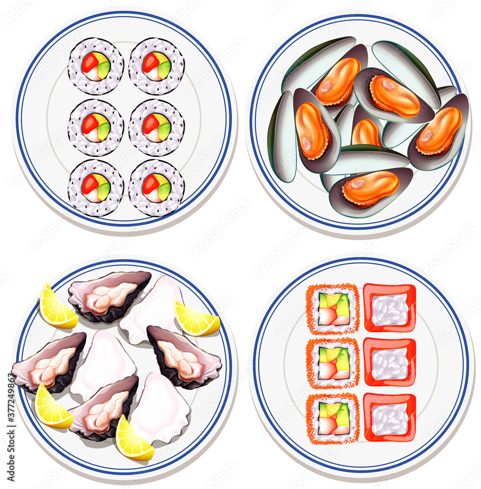 盘子里的食物鸟瞰图