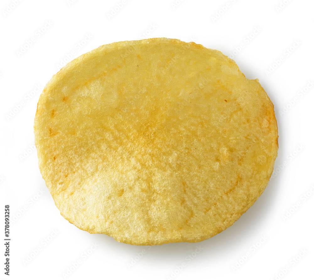 potato chip on white background