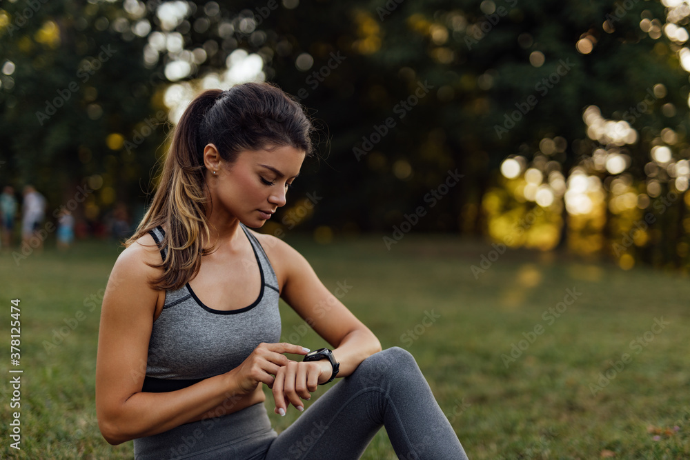 Checking time over the watch.