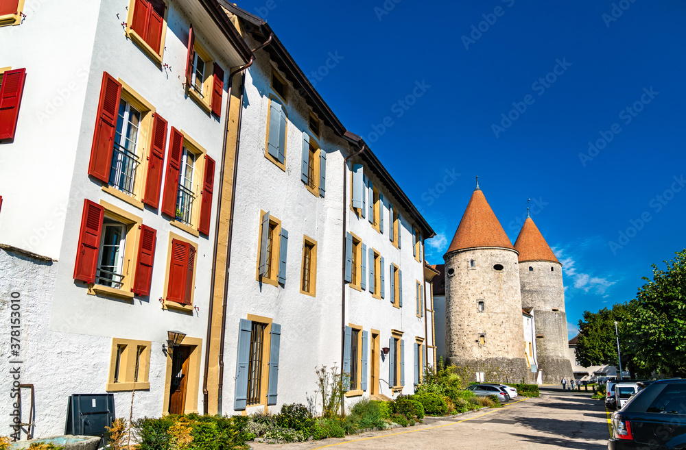 Yverdon-les-Bains Castle in the Canton of Vaud, Switzerland