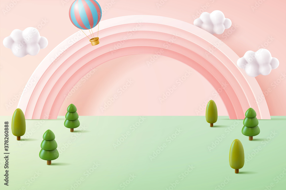 Spring pink forest background