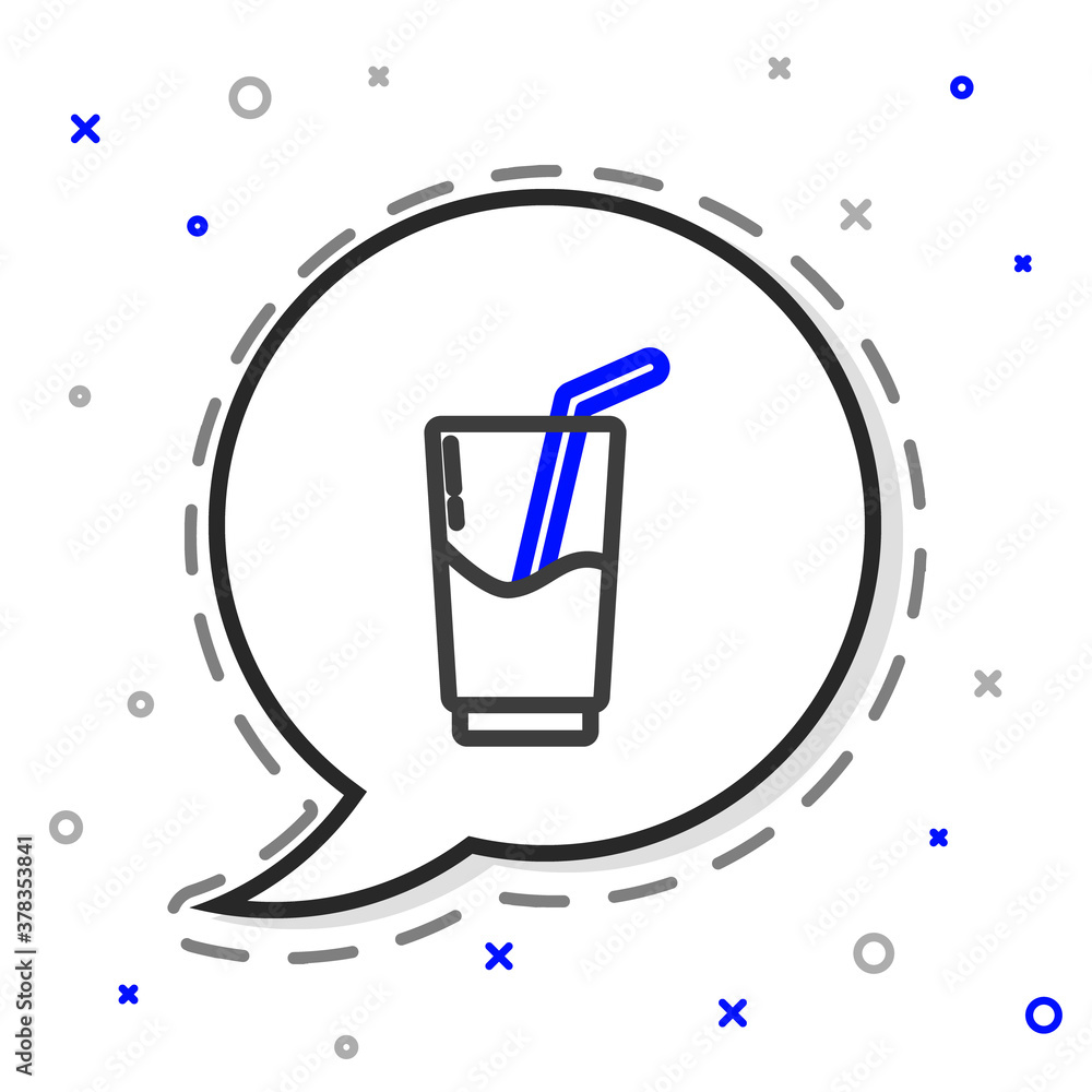 Line Cocktail and alcohol drink icon isolated on white background. Colorful outline concept. Vector 