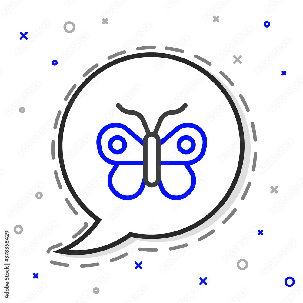 Line Butterfly icon isolated on white background. Colorful outline concept. Vector.