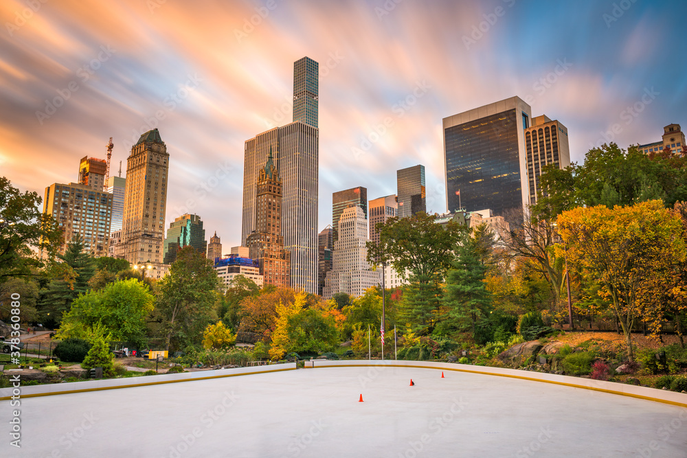 New York, New York, USA cityscape from Central Park