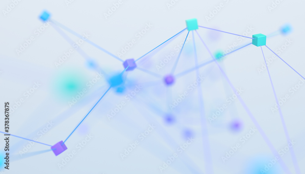 Abstract 3d render, network concept, background design