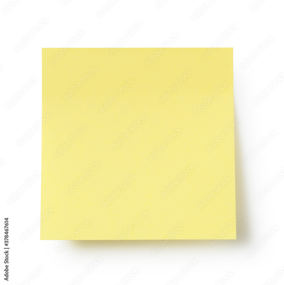 Yellow sticky notes on a white background