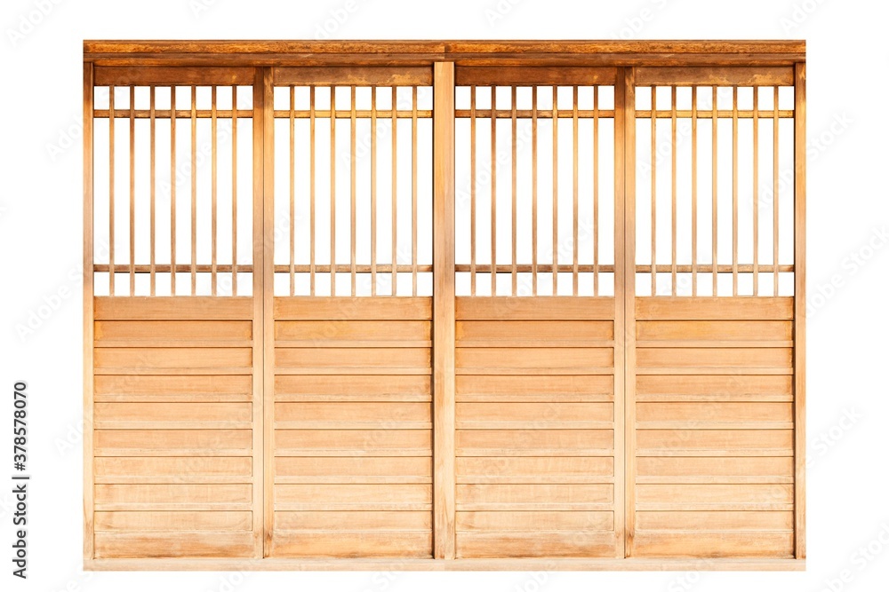 Shoji , Traditional Japanese door,window or room divider consisting isolated on white background