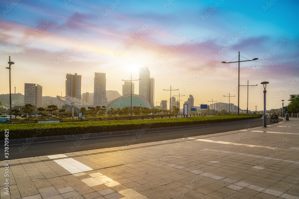 Modern urban architectural landscape of Lianyungang, Jiangsu, China