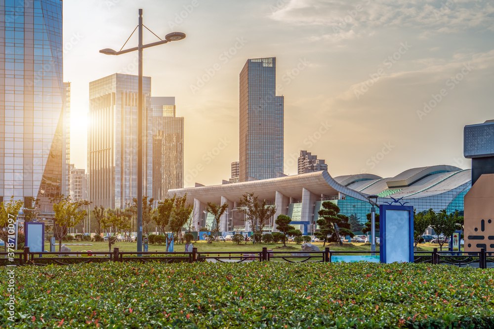 Modern urban architectural landscape of Lianyungang, Jiangsu, China