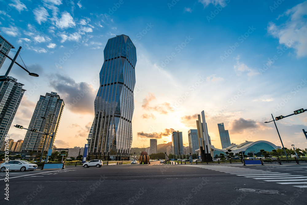 Modern urban architectural landscape of Lianyungang, Jiangsu, China