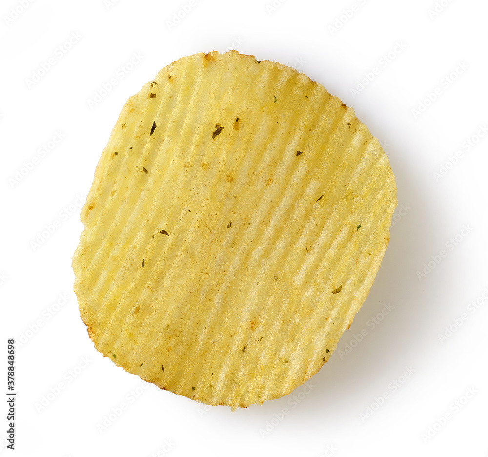 potato chip on white background