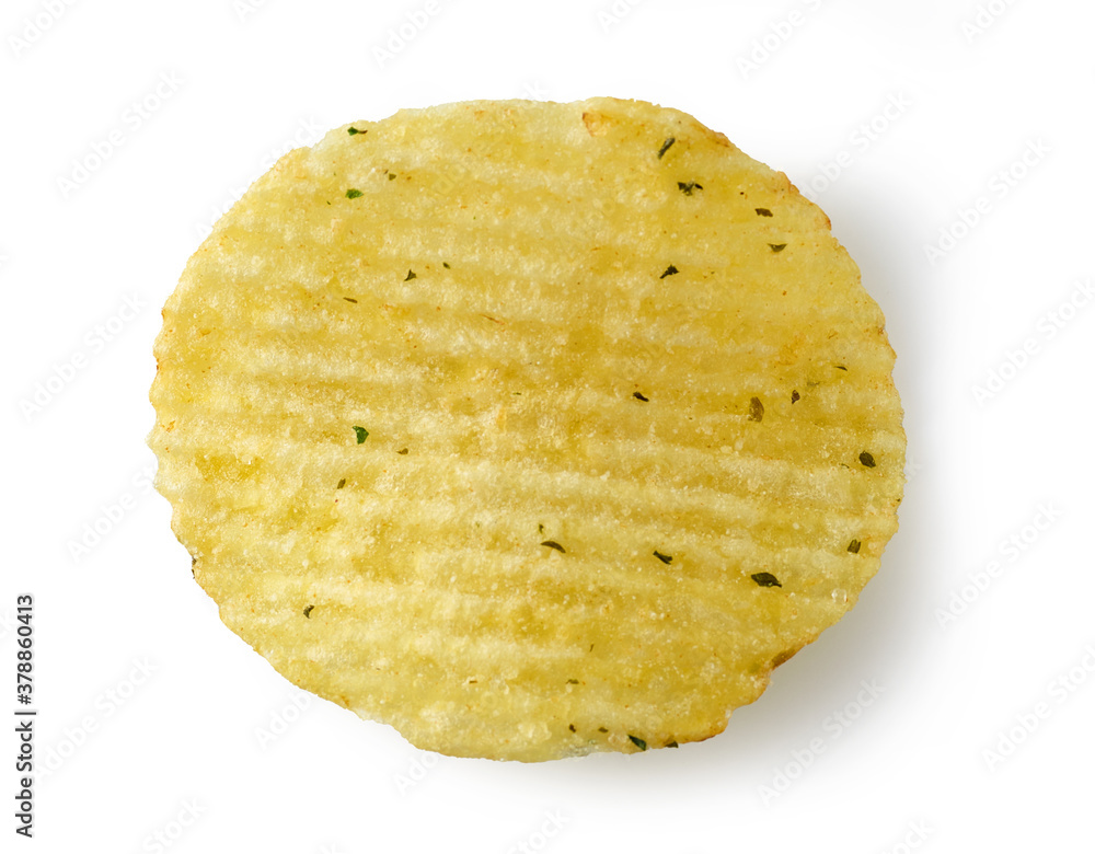 potato chip on white background