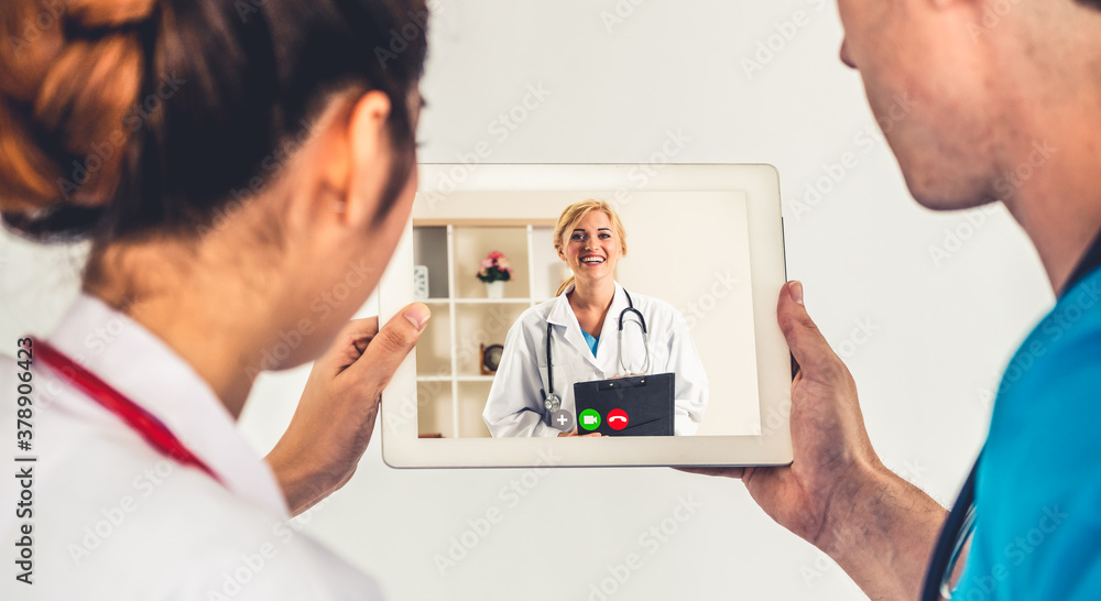 Doctor telemedicine service online video for virtual patient health medical chat . Remote doctor hea